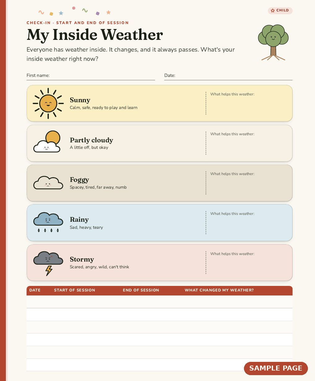 Sample page from Steady Roots: My Inside Weather
